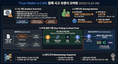 트러스트 월렛 침해 사고 보고서: 피해 현황, 자금 흐름, VASP 유입 및 대응 전략