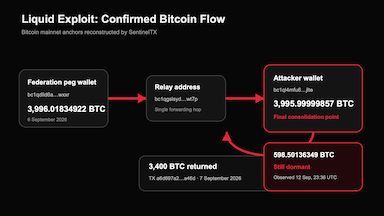 The 598.5 BTC That Did Not Move: A Forensic Review of the Liquid Exploit