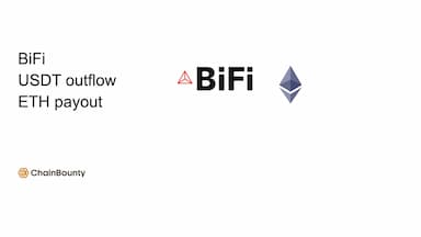 BiFi: 165,575 USDT net outflow and the boundary of the ETH trail