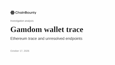 Gamdom Ethereum fund trace shows seven DAI swaps and unresolved ownership