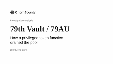 How a privileged token function drained the 79AU pool